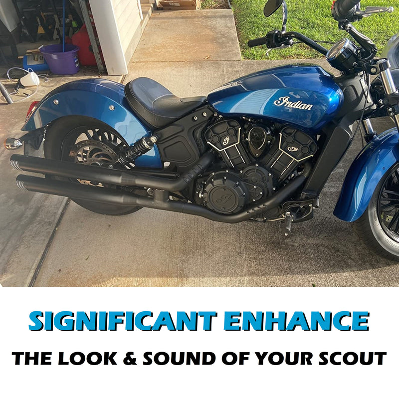 Sharkroad Black 3'' Slip-on Exhaust for 2015-2023 Indian Scout, Scout Bobber, Scout Sixty