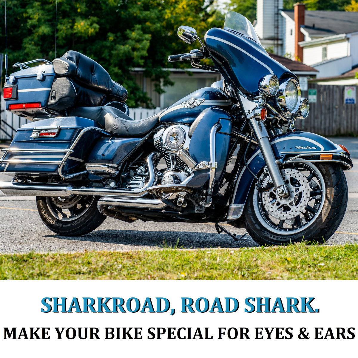 SHARKROAD Black Independent Header True Dual Exhaust for Harley 2017-U