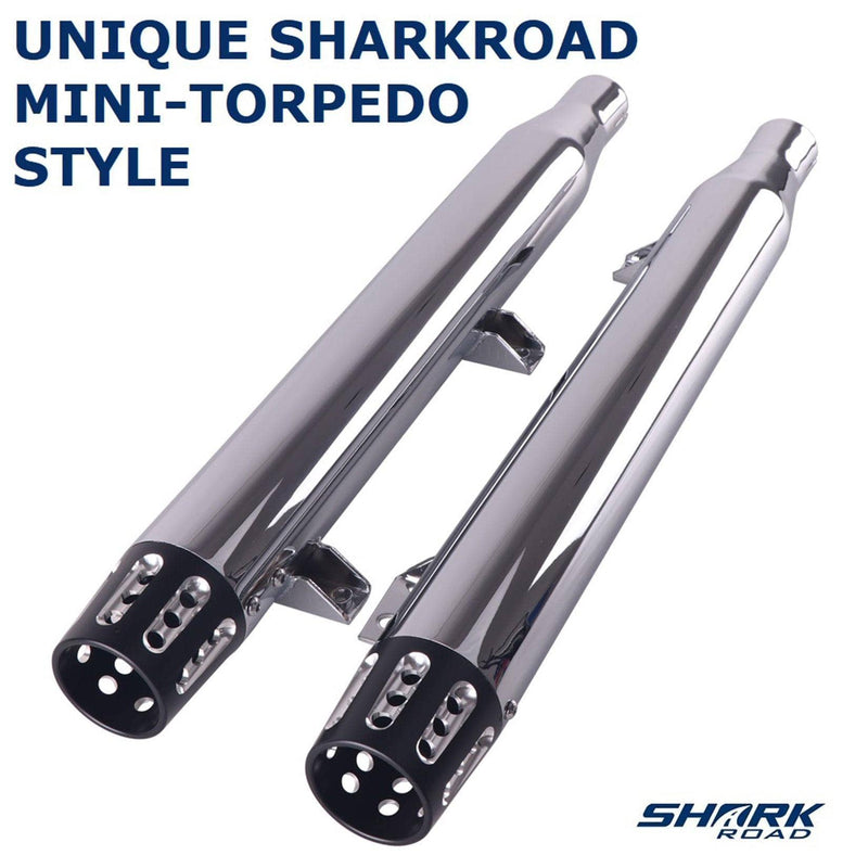 3'' Chrome Slip-on Exhaust for 2015-2020 Indian Scout, Scout Bobber, Scout Sixty INMF-3002CB - SHARKROAD