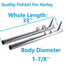 Sharkroad Chrome Fishtail Slip-On Muffler for Harley Touring (1995-2016) - High-Quality Steel, Enhanced Sound