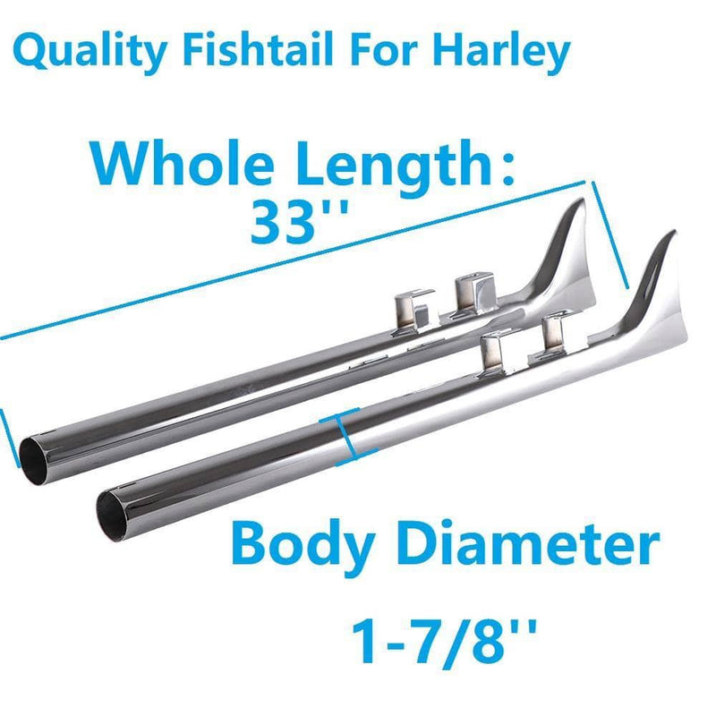 Wyatt Gatling Chrome 36 In. Straight Fishtail Slip-On Mufflers - 30 - Foto 9