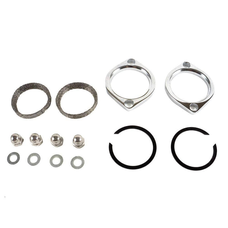 Harley Exhaust Flange Gasket Kit with Chrome finish on flanges and acorn nuts HDEX-AC01 - SHARKROAD
