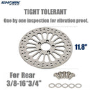 11.8'' Brake Rotor, 1 Piece Rear Rotor for Harley Davidson Touring 2008-2013 Models, No Rust No Vibration Awesome Performance 11.8'' Rear Brake Rotor for Harley HDRT-1102 - SHARKROAD