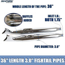 Chrome Fishtail Slip-On Muffler Exhaust for Harley Touring (1995-2016) - 36 Inch Length, Easy Installation, Cool Appearance