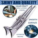 Sharkroad 36" Chrome Fishtail Slip-on Muffler for 2017-UP Harley Touring - Get the Classic Look and Thunderous Sound You Desire!