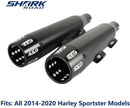 3" Chrome Slip-on Mufflers Exhaust for Harley 2014-2021 Sportster XL 883/1200 HDMF-3002CB - SHARKROAD