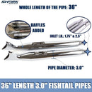 Sharkroad 36" Chrome Fishtail Slip-on Muffler for 2017-UP Harley Touring - Get the Classic Look and Thunderous Sound You Desire!