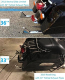 Upgrade your Harley's sound and style with Sharkroad's 33~42" Chrome Fishtail Slip-On Muffler for 2017-2024 Touring Models!