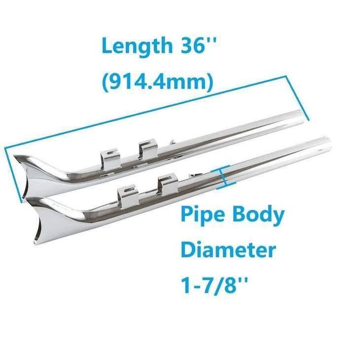 Wyatt Gatling Chrome 36 In. Straight Fishtail Slip-On Mufflers - 30 - Foto 1