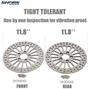 11.8'' 1 Piece Front and 1 Piece Rear Brake Rotors for Harley Davidson 2008-2013 Touring Models, Road King, Street Glide, Road Glide, Ultra Limitid Brake Rotor Upgrade, No-rust High Polished HDRT-1104 - SHARKROAD