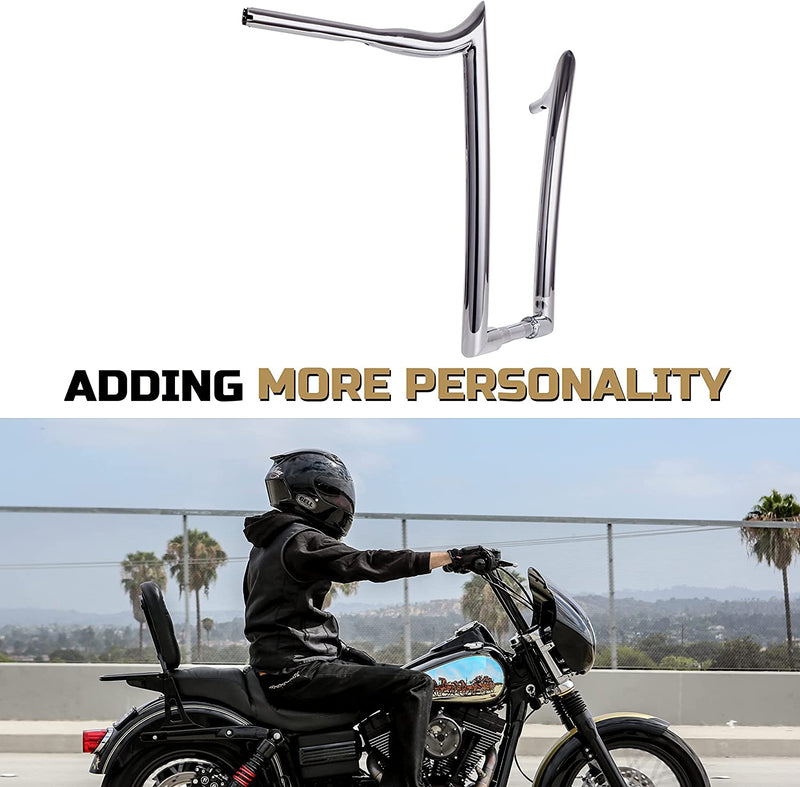 1-1/2" Chrome Ape Hanger Handlebar for Harley Touring Softail Dyna Sportster