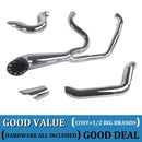 SHARKROAD 2 Into 1 Exhaust Pipes for Harley Touring 1995-2016 Full Exhaust System
