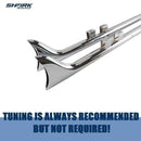 Upgrade your Harley's sound and style with Sharkroad's 33~42" Chrome Fishtail Slip-On Muffler for 2017-2024 Touring Models!