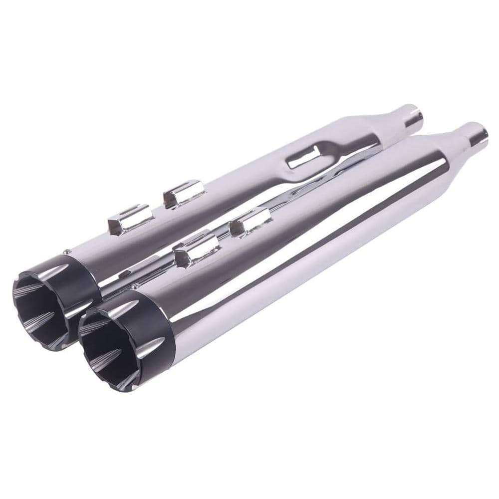 Sharkroad 4.0” Chrome Slip On Mufflers Exhaust for Harley Touring 1995