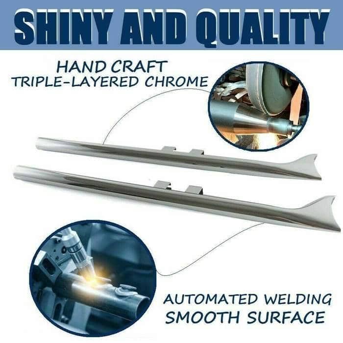 Sharkroad Chrome Fishtail Slip-On Muffler for Harley Touring (1995-2016) - High-Quality Steel, Enhanced Sound