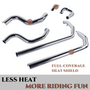 2 into 2 36 inch Fishtail True Dual Exhaust Systems for Harley Softail 2000-2017 Models