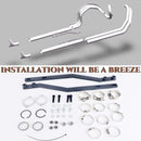 2 into 2 36 inch Fishtail True Dual Exhaust Systems for Harley Softail 2000-2017 Models